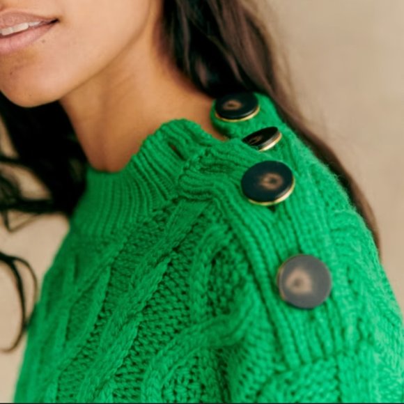Sezane James Jumper Sweater Bright green - Picture 2 of 5